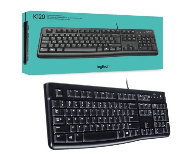 Teclado com fio USB Logitech K120 com Layout ABNT2