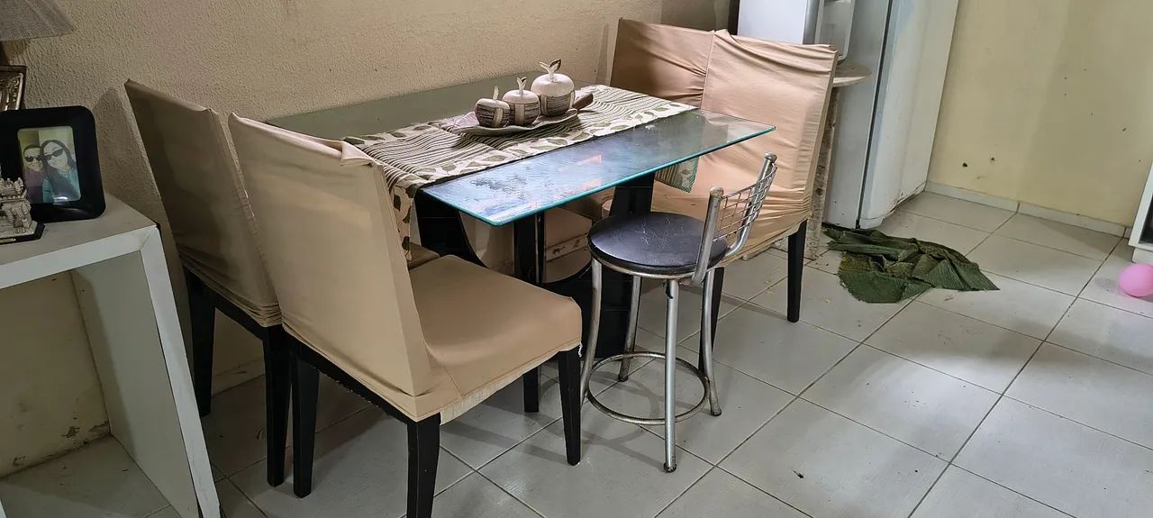 Mesa de vidro madeira laqueada - Foto 2