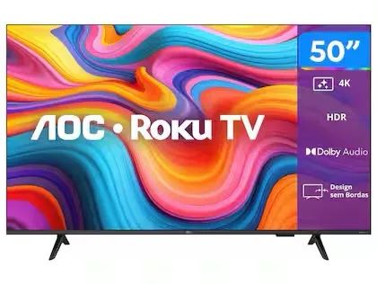 Smart TV AOC 50 polegadas 4K UHD Roku TV | Nova, Lacrada na Caixa - Foto 2