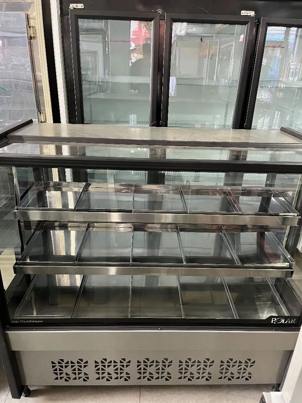 Balcão Vitrine Estufa Vidro Reto