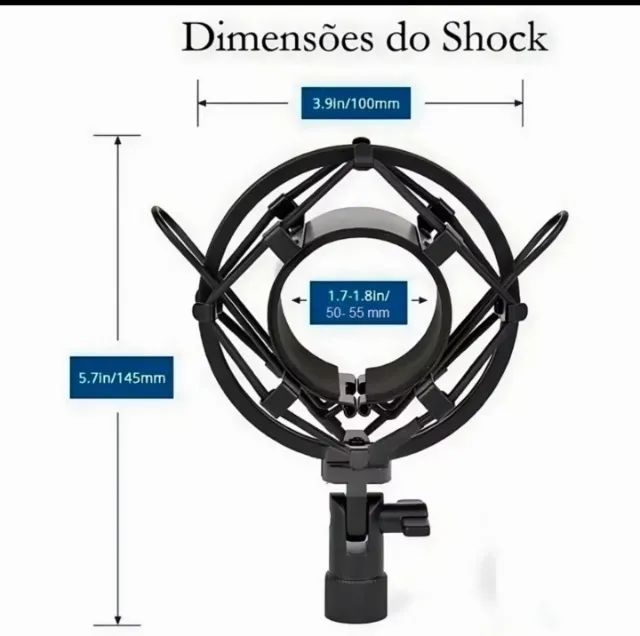 Microfone Audio-Technica at2020usb-x semi novo na caixa, com pop filter e shock mount - Foto 3