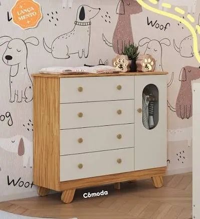 Jogo de Quarto Completo - Berço + Roupeiro + Cômoda - Foto 3