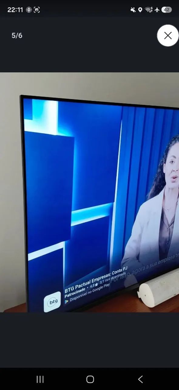 TV 65 polegadas novíssima. Leva de brinde um DVD BLUERAY da LG novo - Foto 4