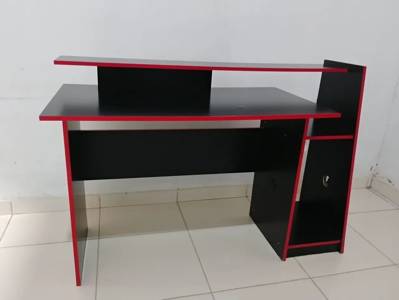 Mesa Gamer Vermelho e Preto - Foto 4