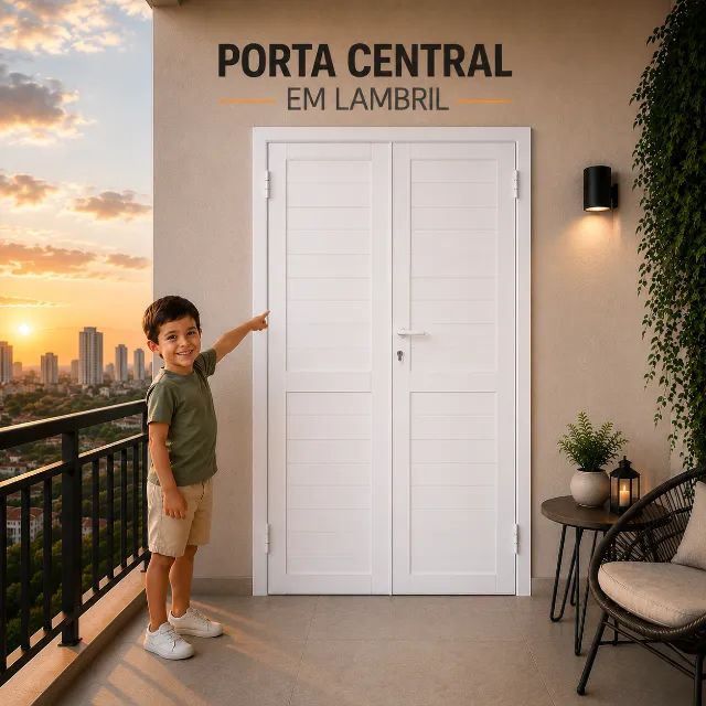 PORTA CENTRAL EM LAMBRIL 210X150 BRANCA | MODERNA E RESISTE GARANTIA DE FABRICA  - Foto 2