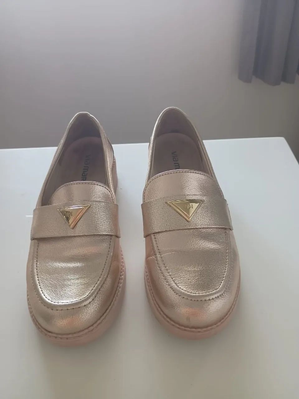 Mocassim Via Marte Dourado - Foto 2