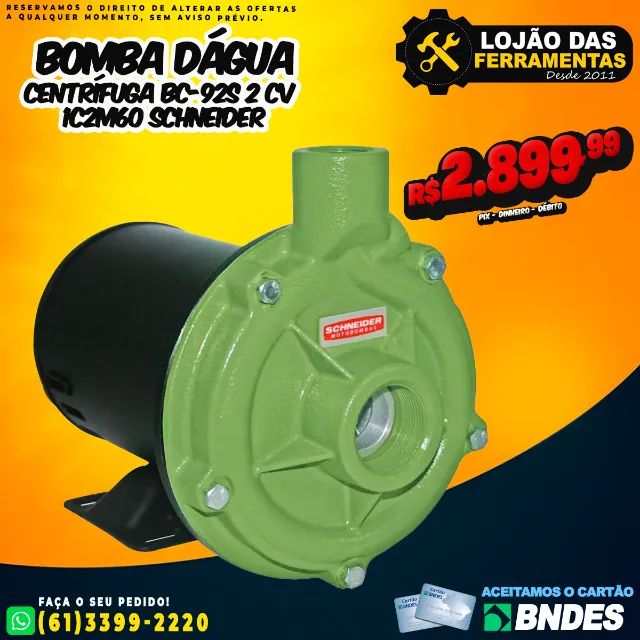 Bomba Dágua Centrifuga BC-92S 1C2M60 2CV Schneider