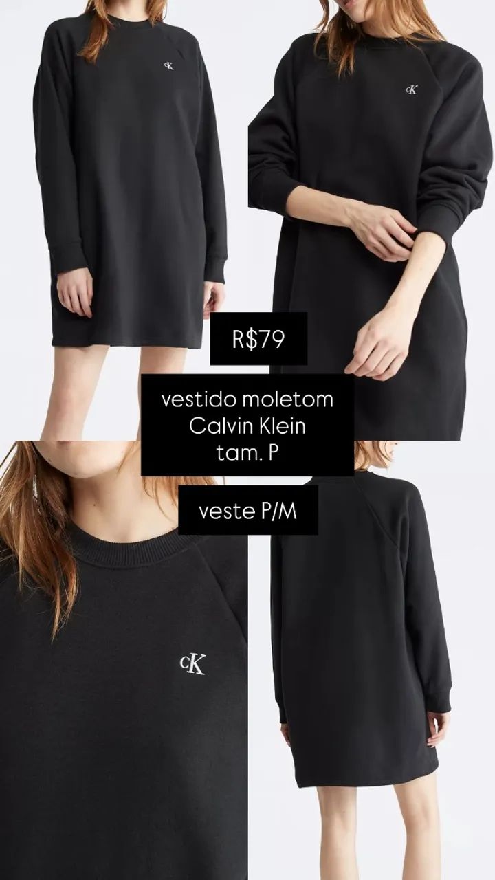 Vestido Moletom Calvin Klein