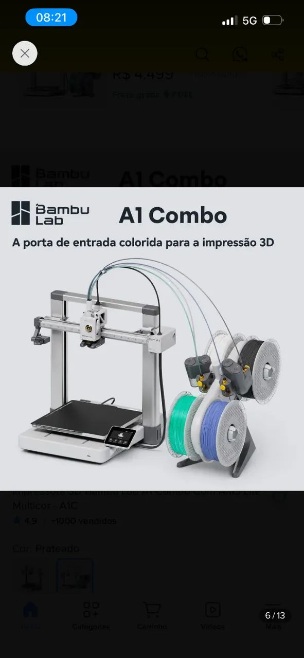 Impressora 3D | Bambu Lab A1 Combo - Foto 4