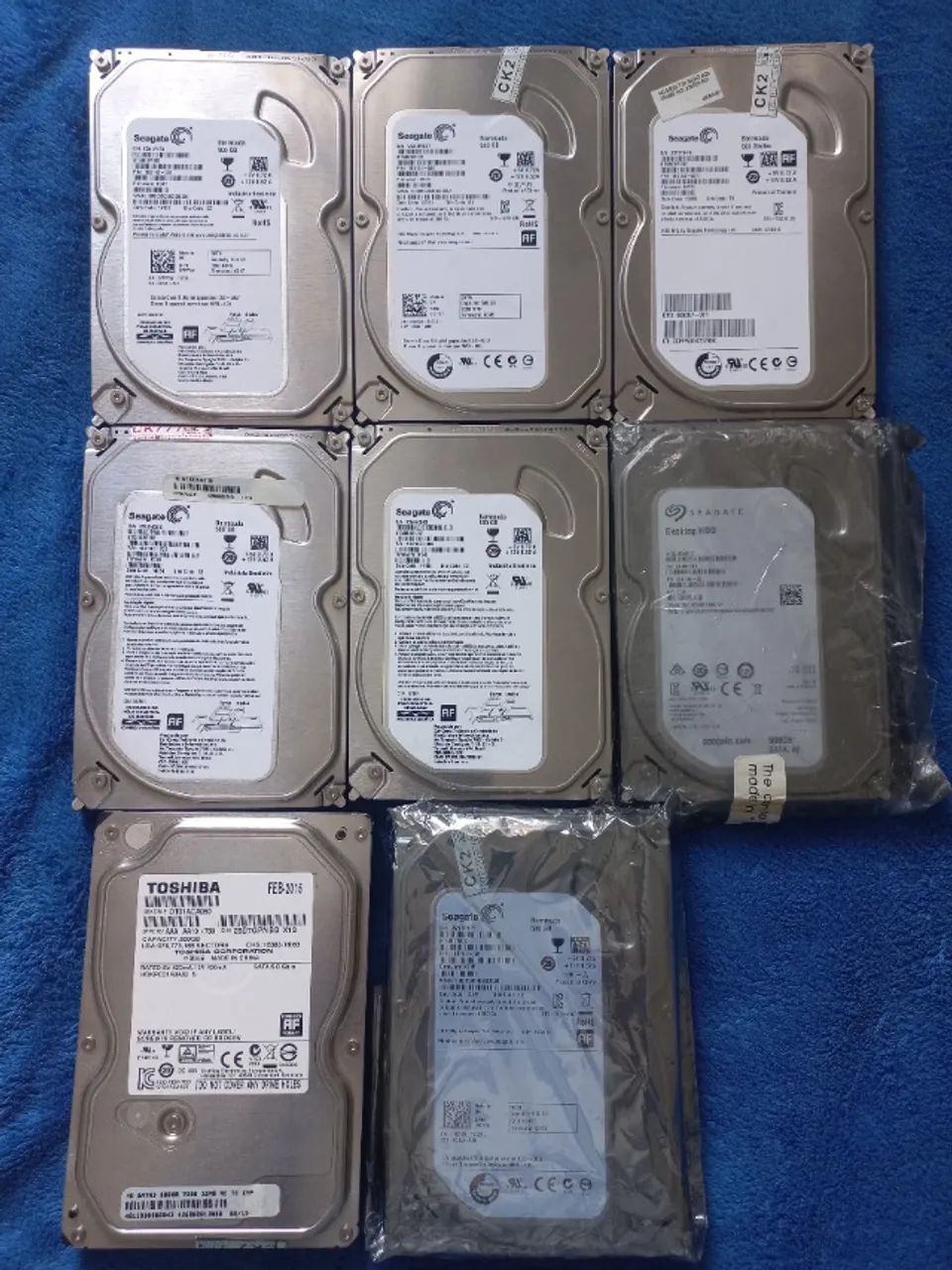 Lote2 - 7 HDs Sata Seagate 500GB Barracuda & 1 Toshiba Sata 6Gb/s