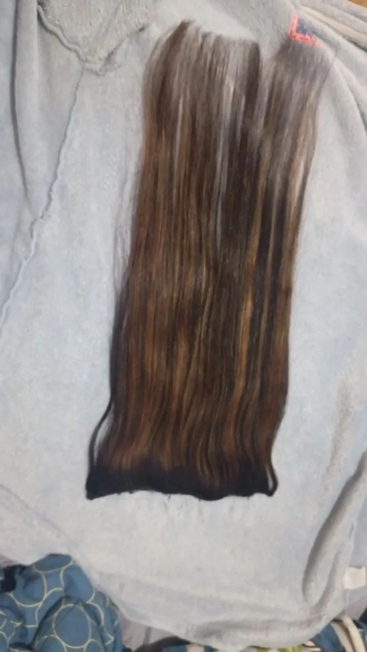 Cabelo humano na tela 57cm mesclado  - Foto 3