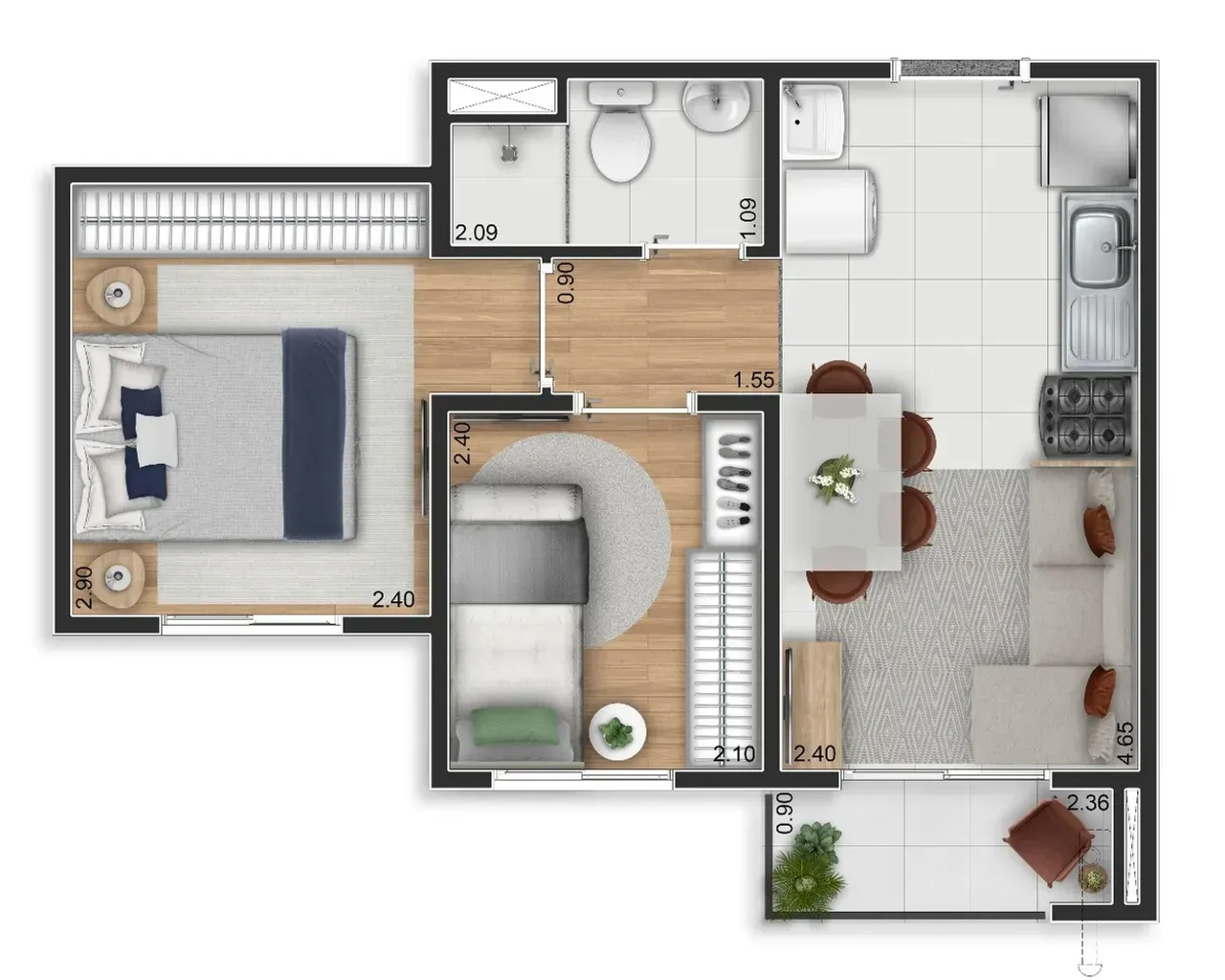 PLANTA 34m²