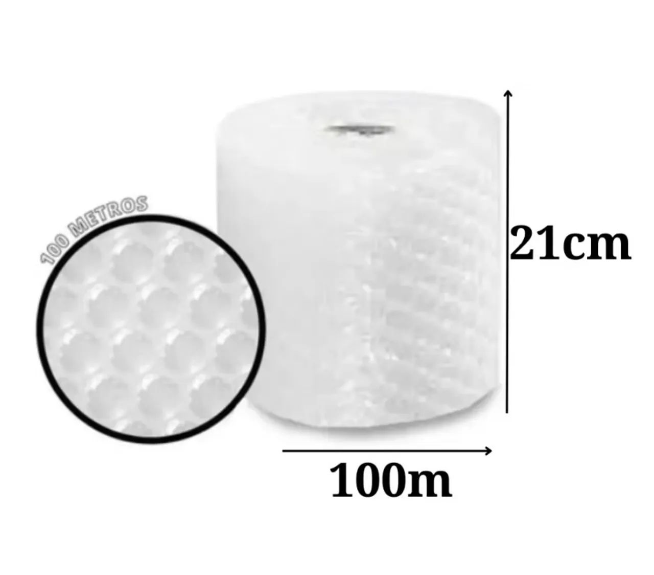 Rolo de Plástico Bolha 21cm x 100m - Novo  - Foto 3