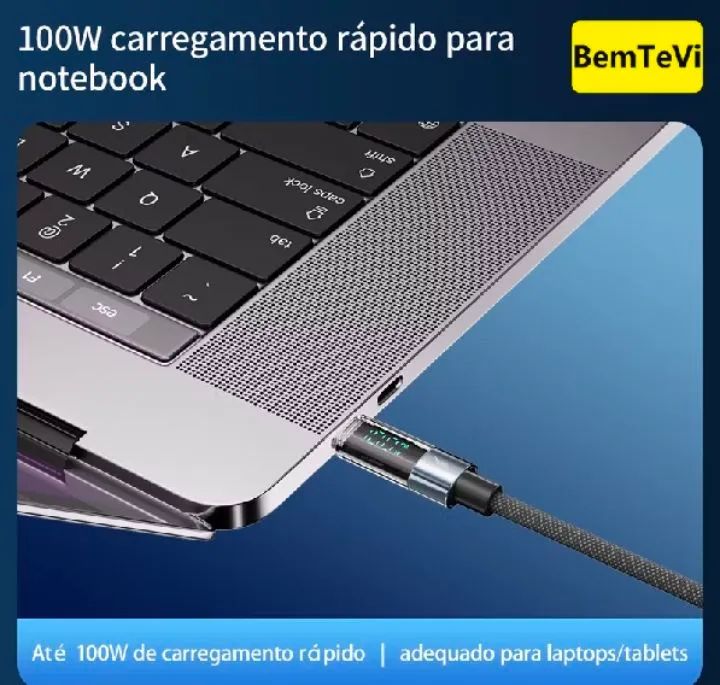 Cabo Tipo C / USB A 240W Carregamento Rápido 5A - Foto 4