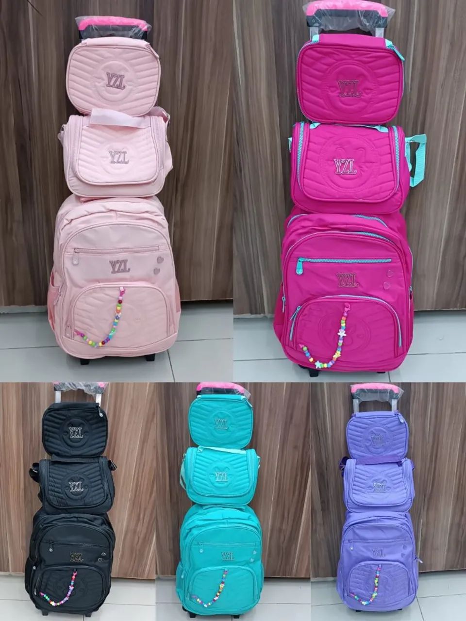 Kit mochila lancheira e estojo escolar juvenil 