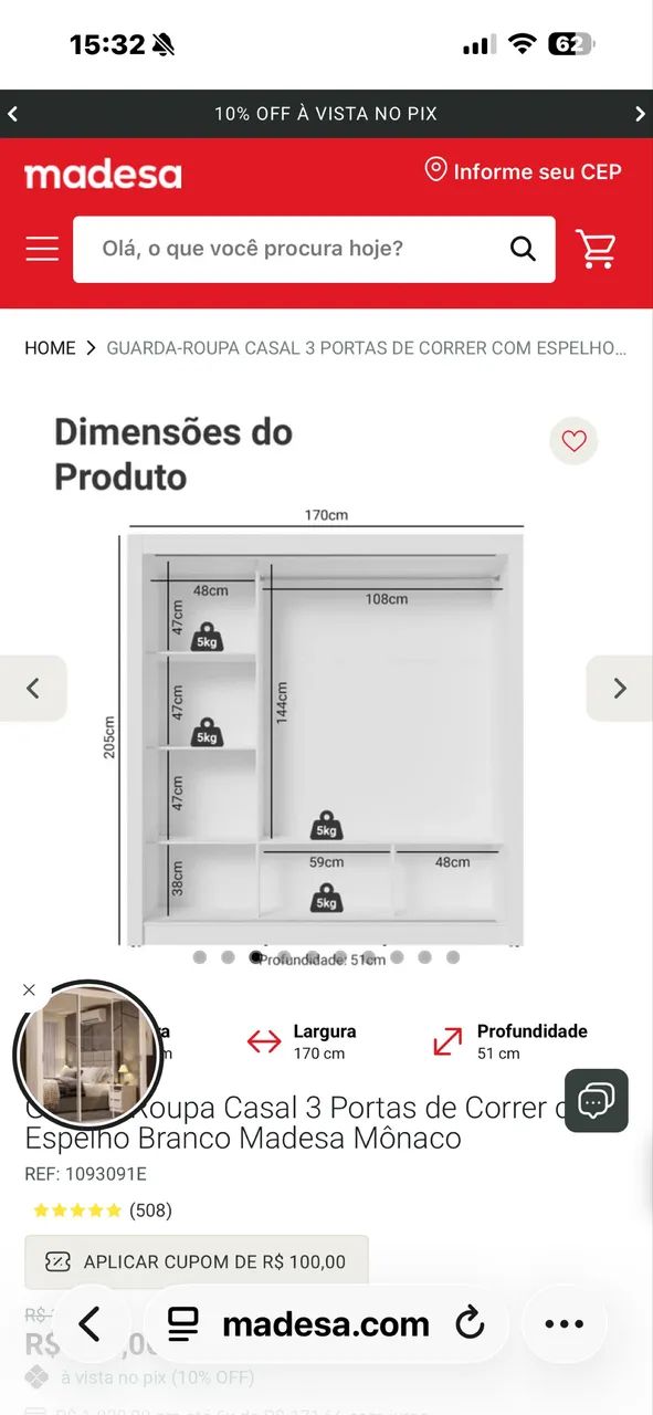 Guarda roupa casal 