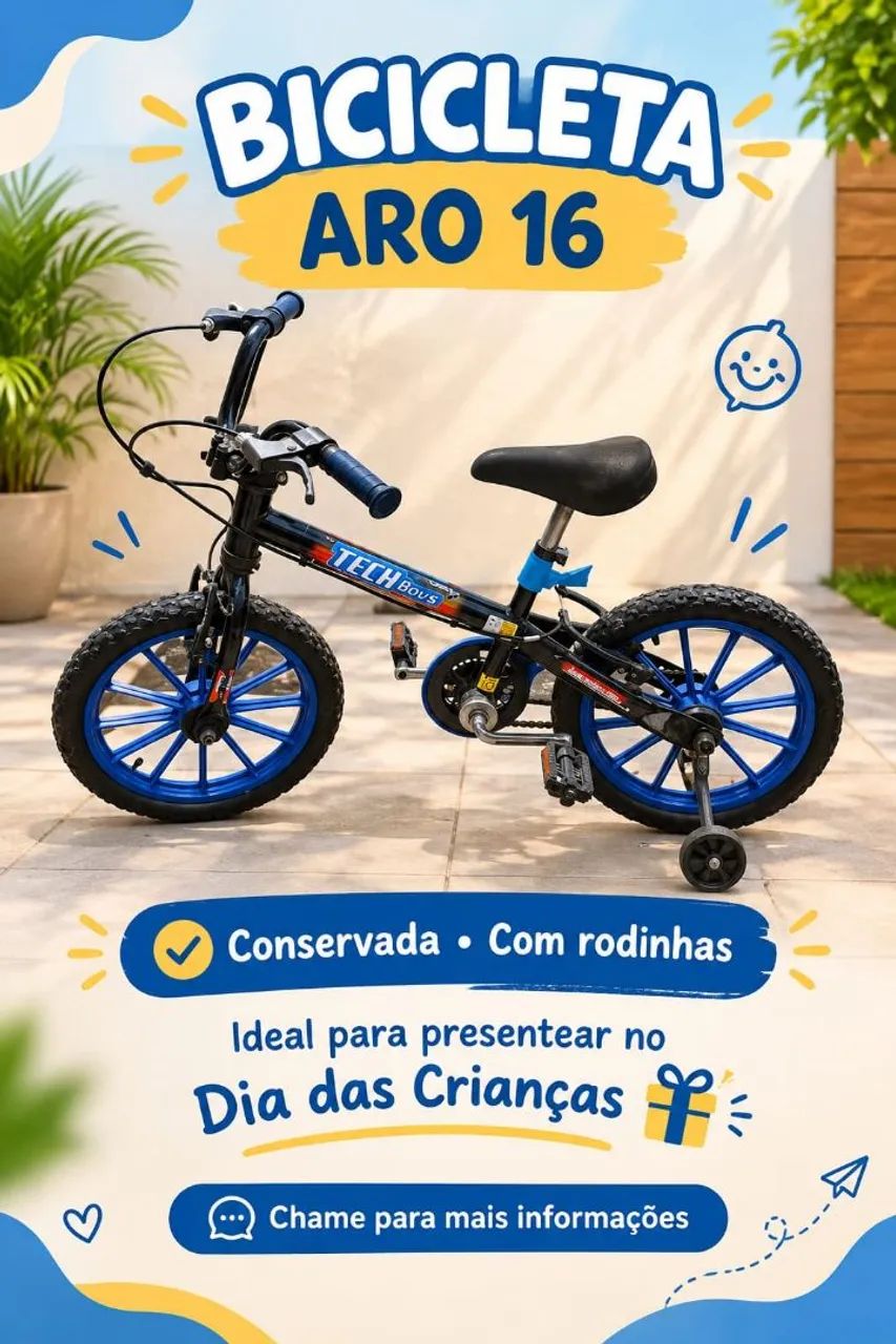 Bicicleta infantil aro 16 semi nova  - Foto 2