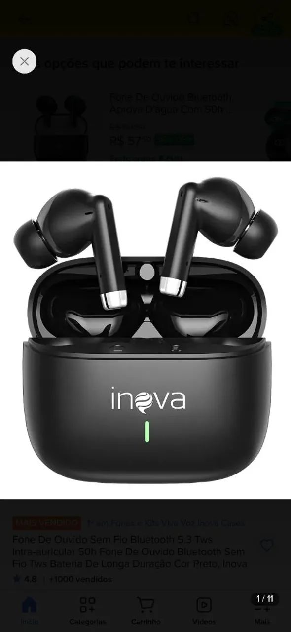 Fone de ouvido bluetooth