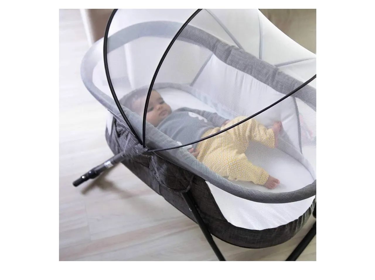 MaxiBaby Berço Portátil Infantil Cercado 0-15kg Lazy Grafite