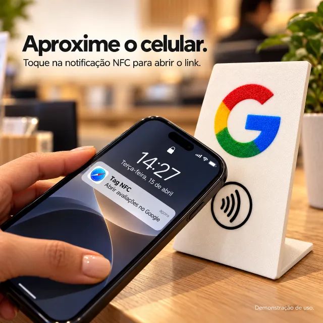 Placa NFC para avaliações no Google por aproximação - Foto 3