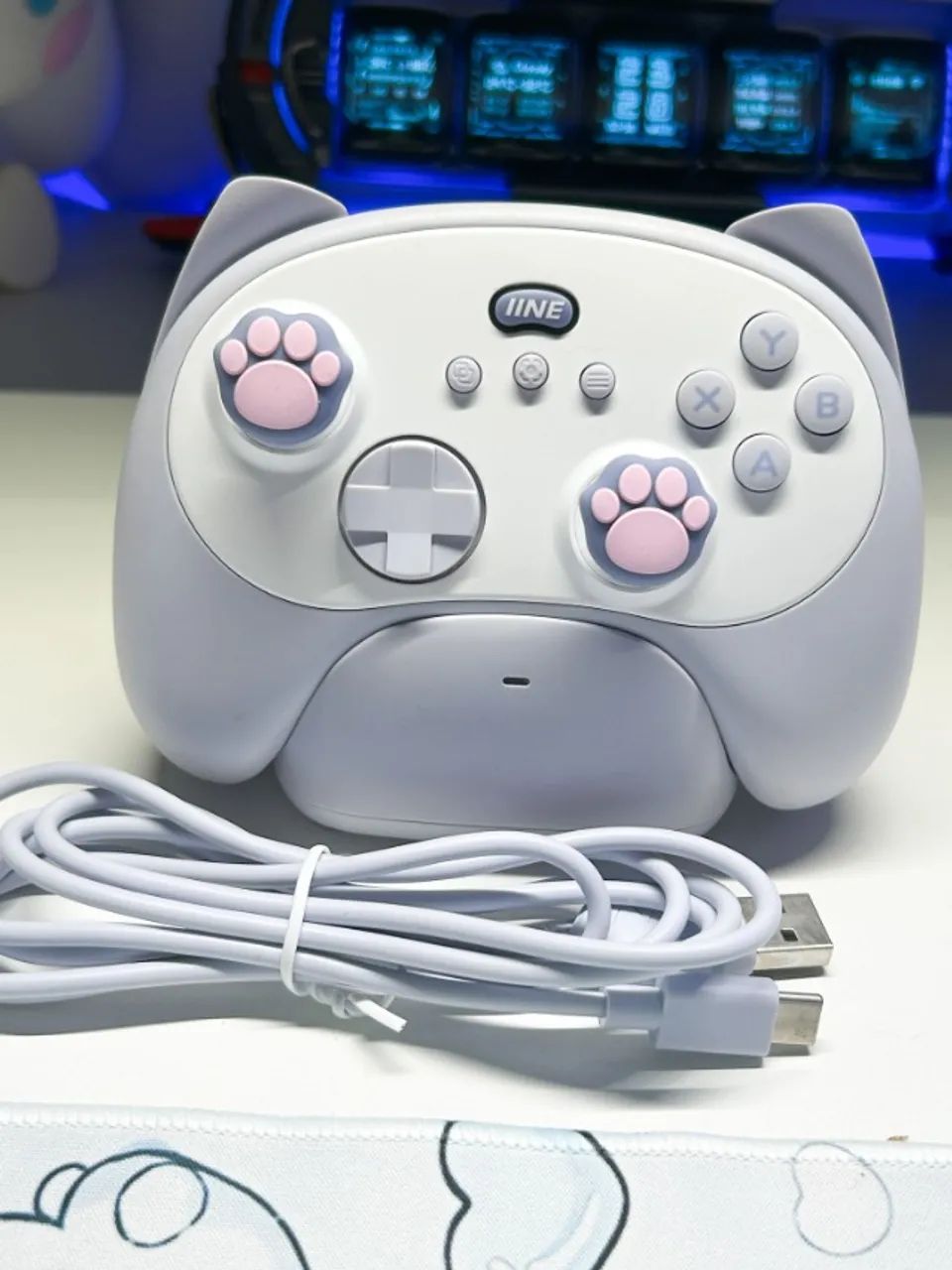 Controle IINE PC/iOS/Android/Switch Meow Cat com doca de carregamento 