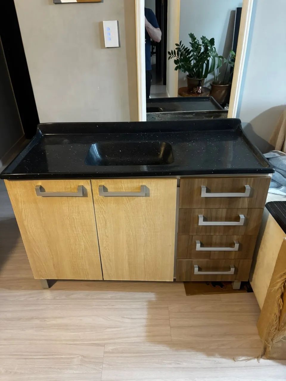 Armário de cozinha com cuba 