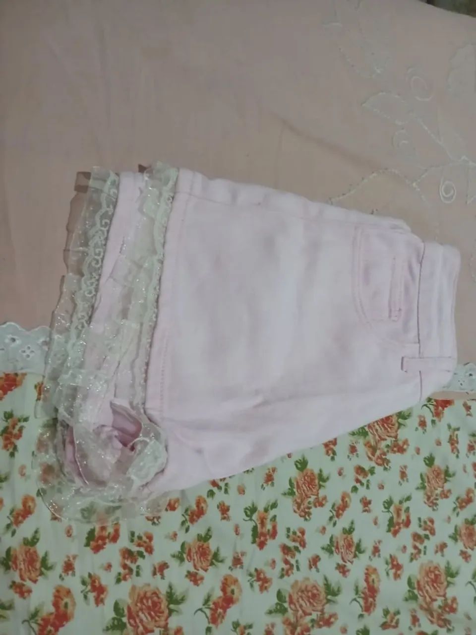 Short Rosa com Renda - Foto 3