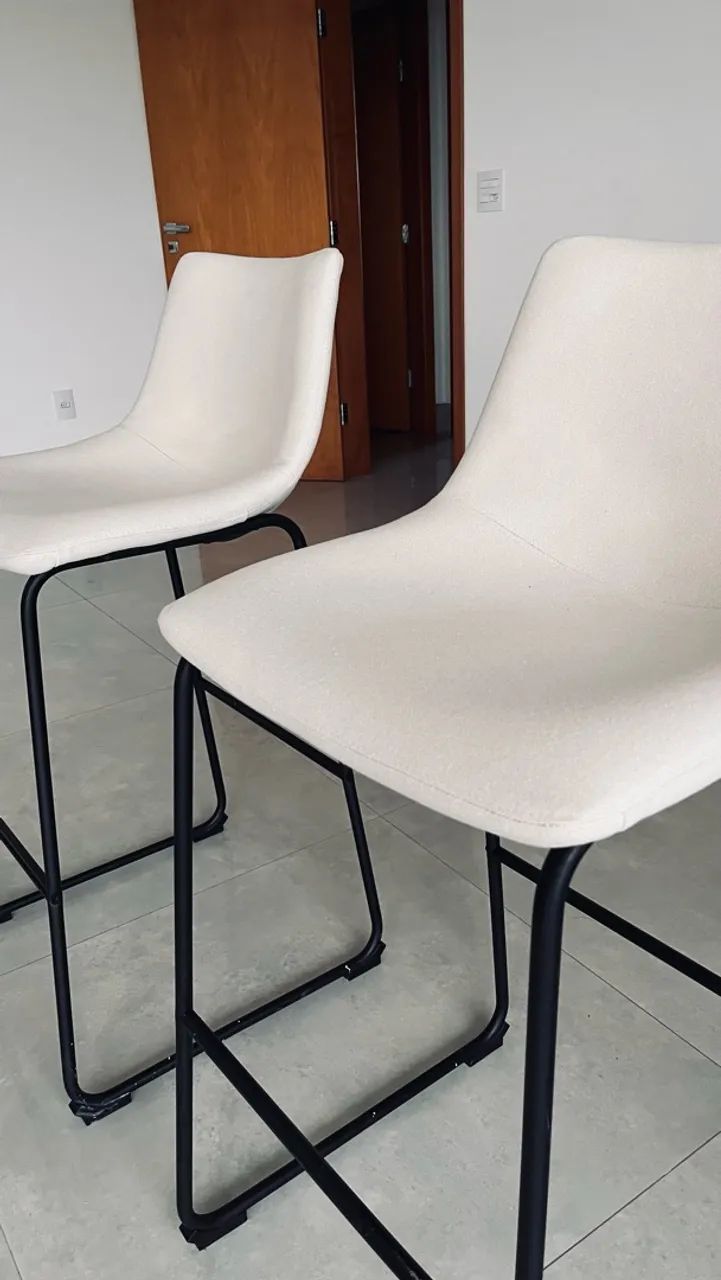 kit banquetas linho off white - Foto 2