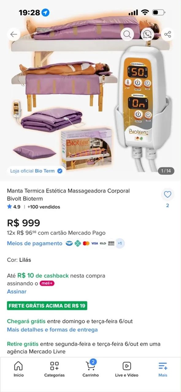 Colchão térmico com massageador - Foto 2