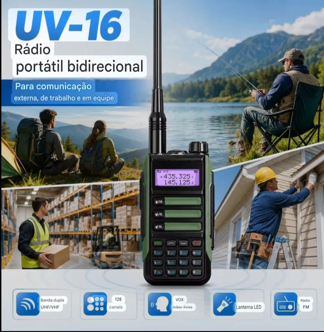 1 Unidade HT Walkie Talkie Baofeng UV 16 - Foto 3