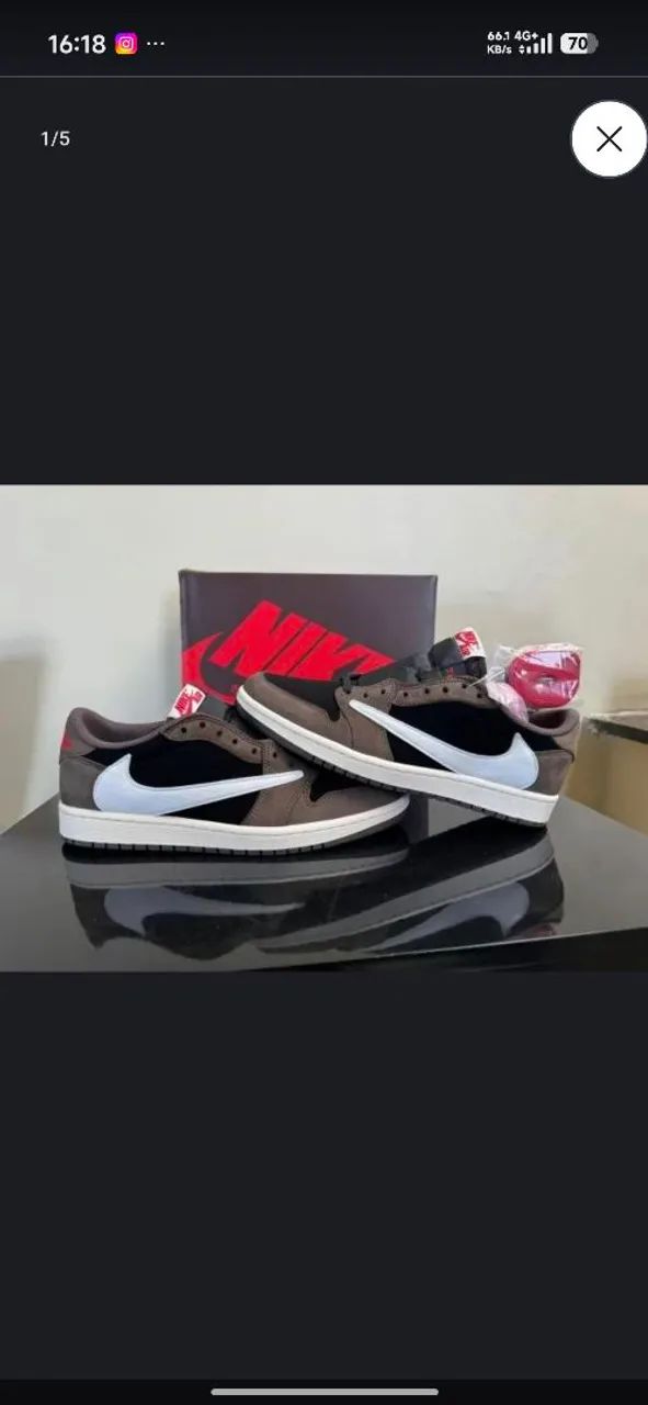 Aj1 low mocha e fragment tamanho 41 - Foto 2
