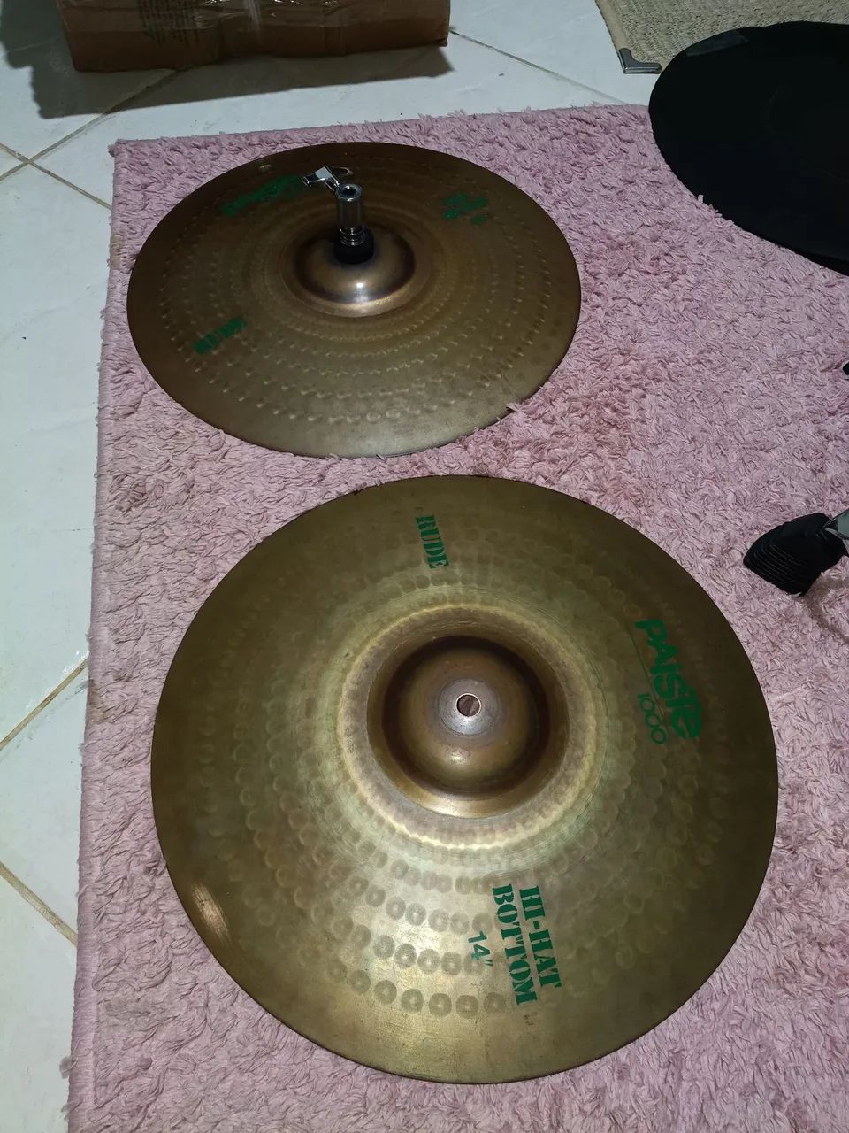 Pratos hi hat Paiste rude 1000 liga 2002 perfeitos - Foto 5