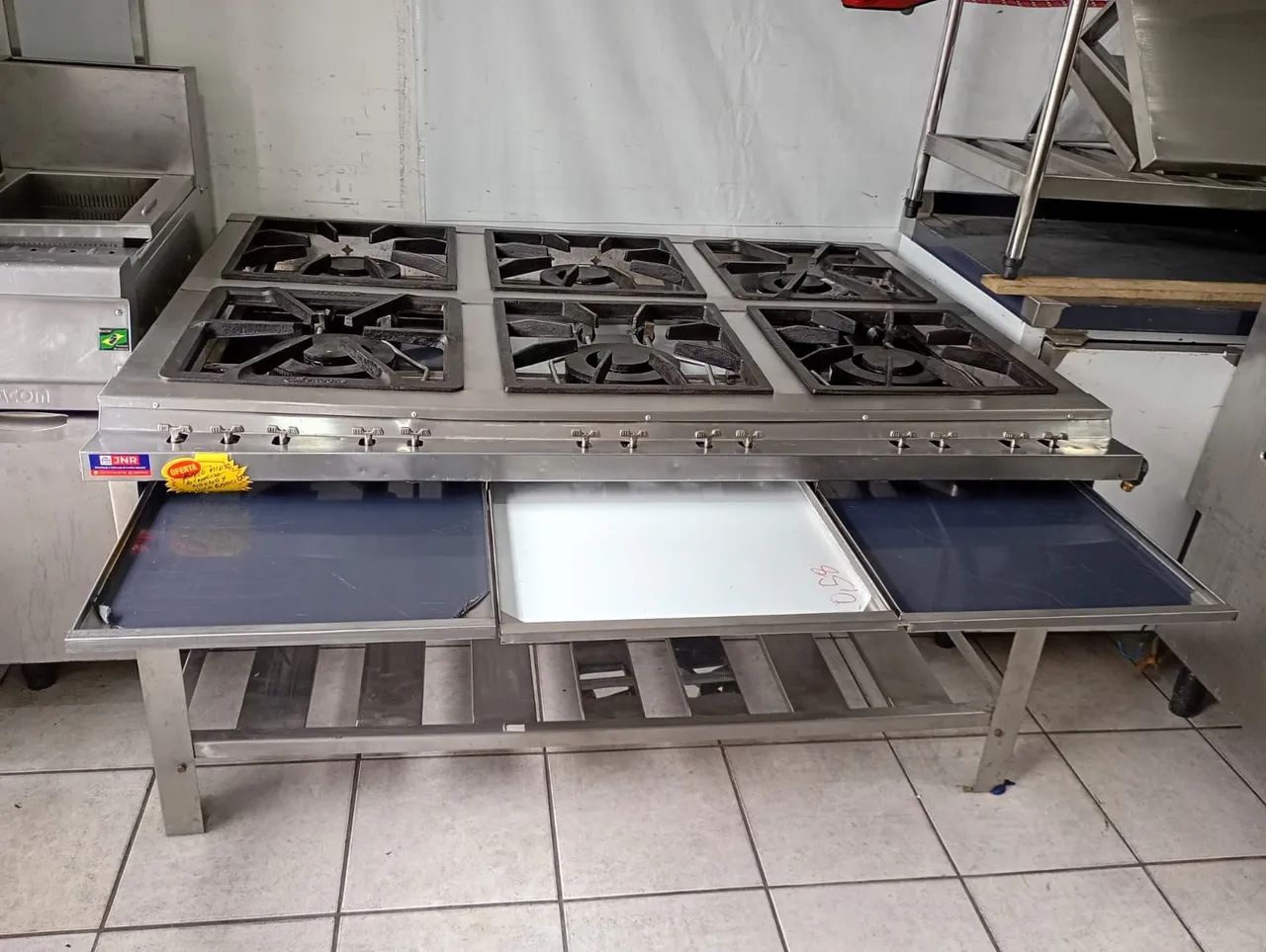 Fogão industrial em inox com paneleiro gradeado  - Foto 4