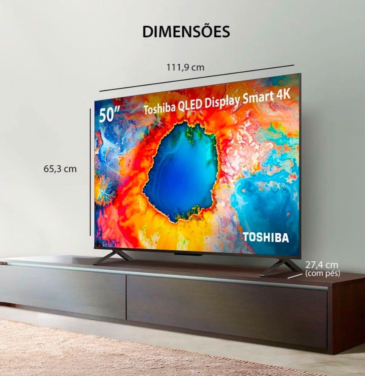TV 50? TOSHIBA SMART QLED 4K - Foto 4