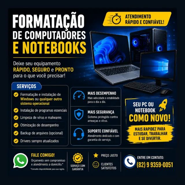 Formato computadores e notebooks