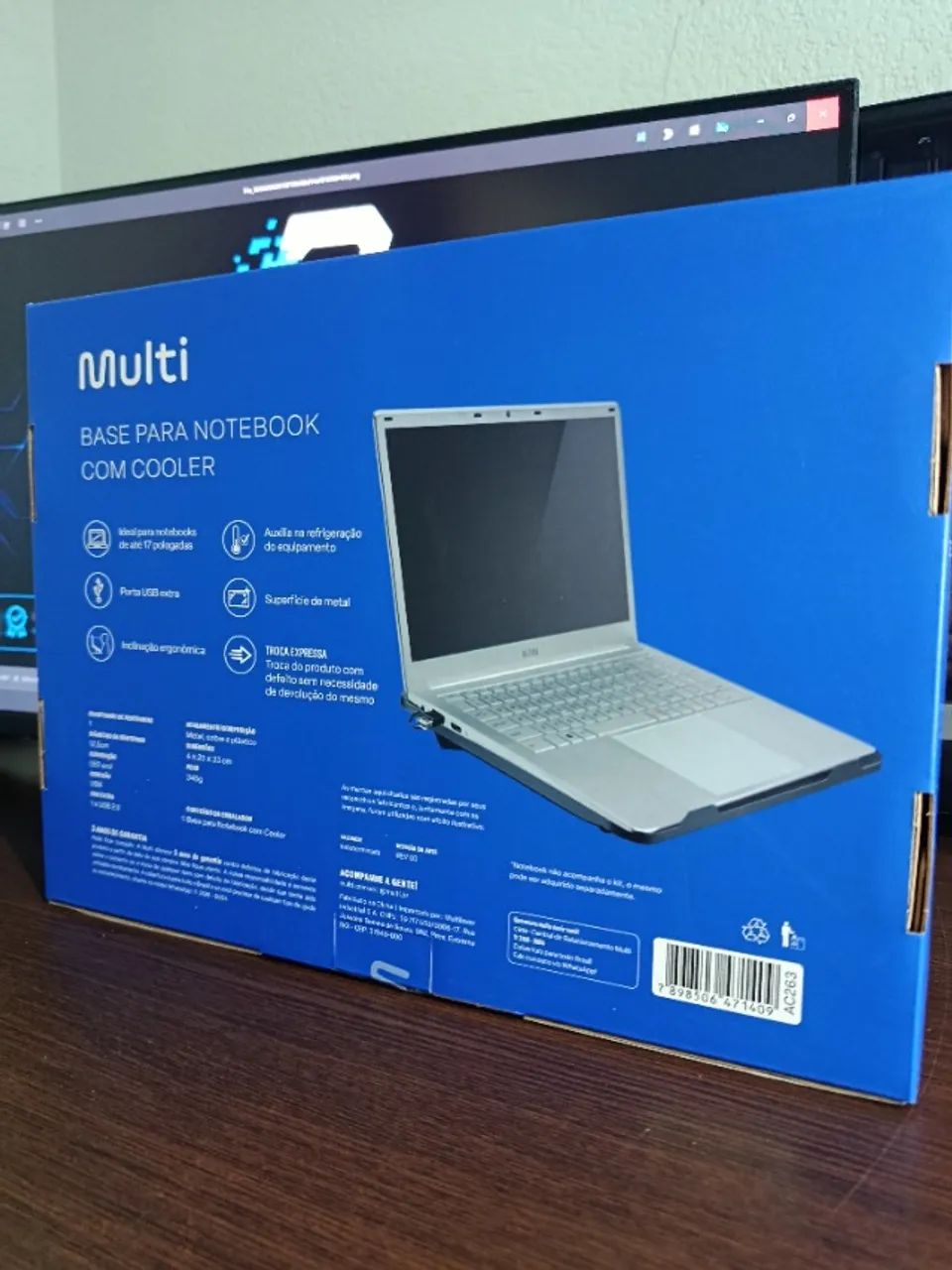 COOLER PARA NOTEBOOK AC263 COM LED NOVO - Foto 2