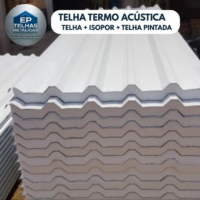 TELHA SANDUÍCHE 1 FACE BRANCA - Foto 2