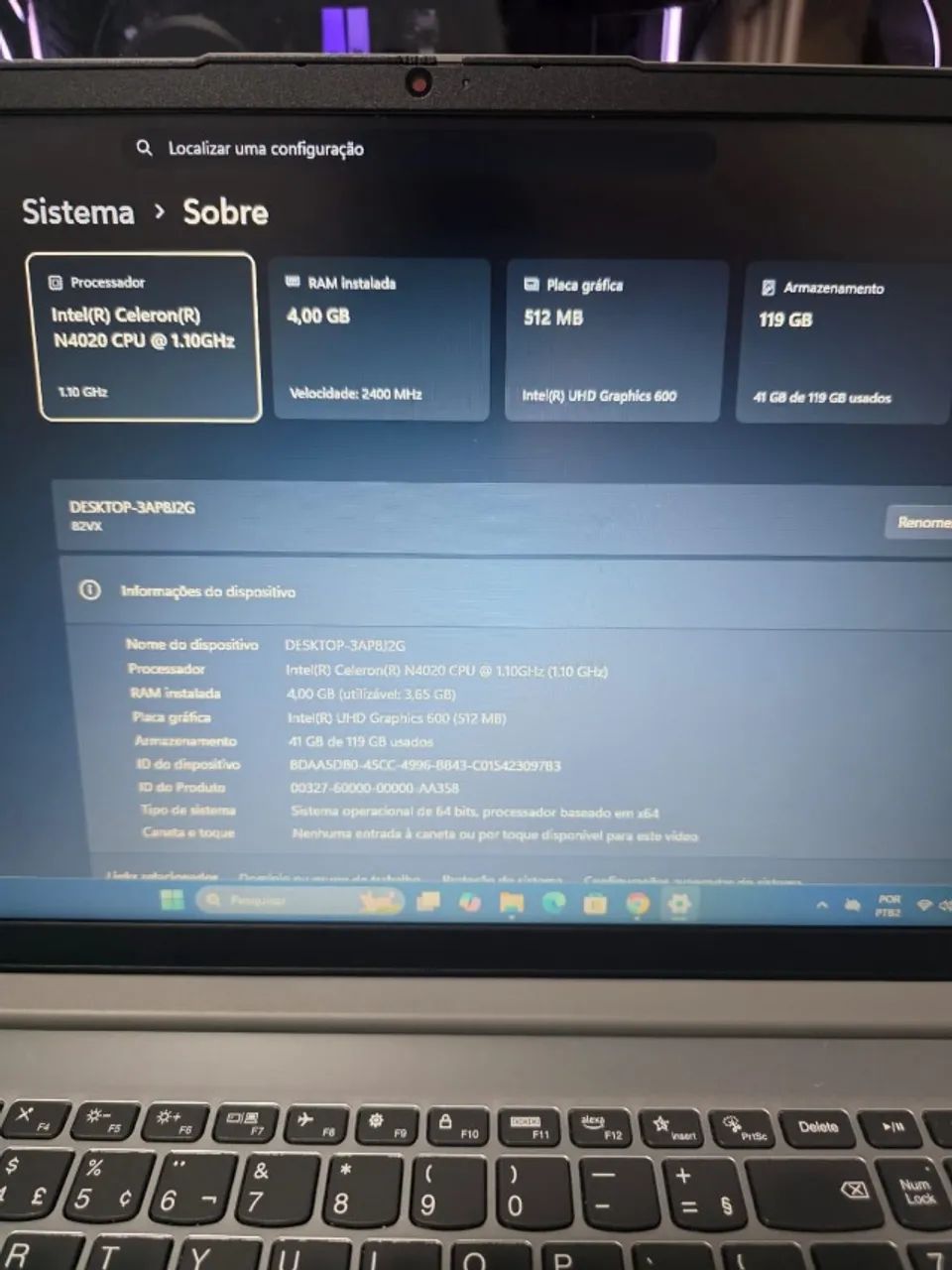 Notebook Lenovo Intel Celeron Com SSd - Foto 4