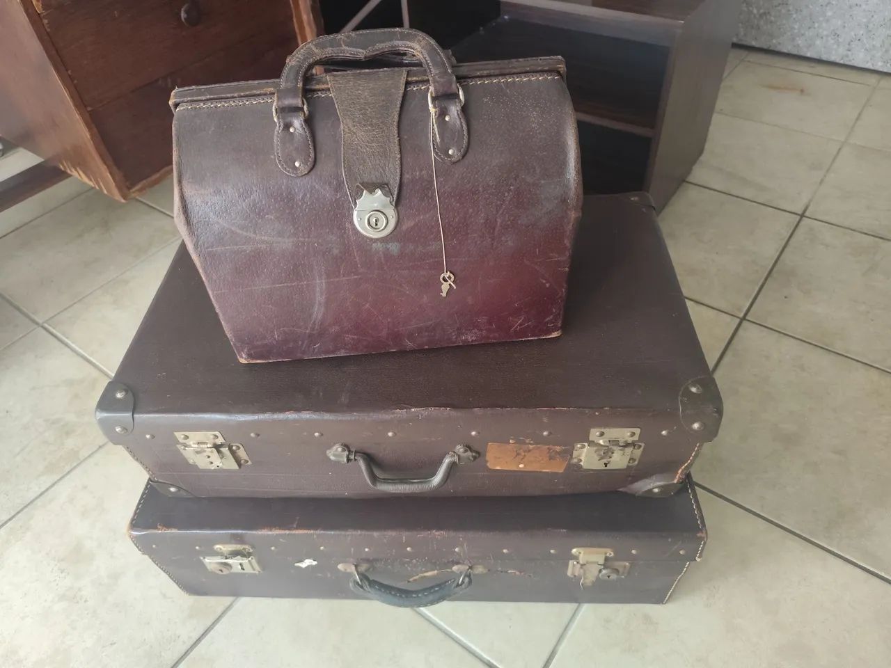Conjunto de malas antigas anos 50/60 - Foto 3