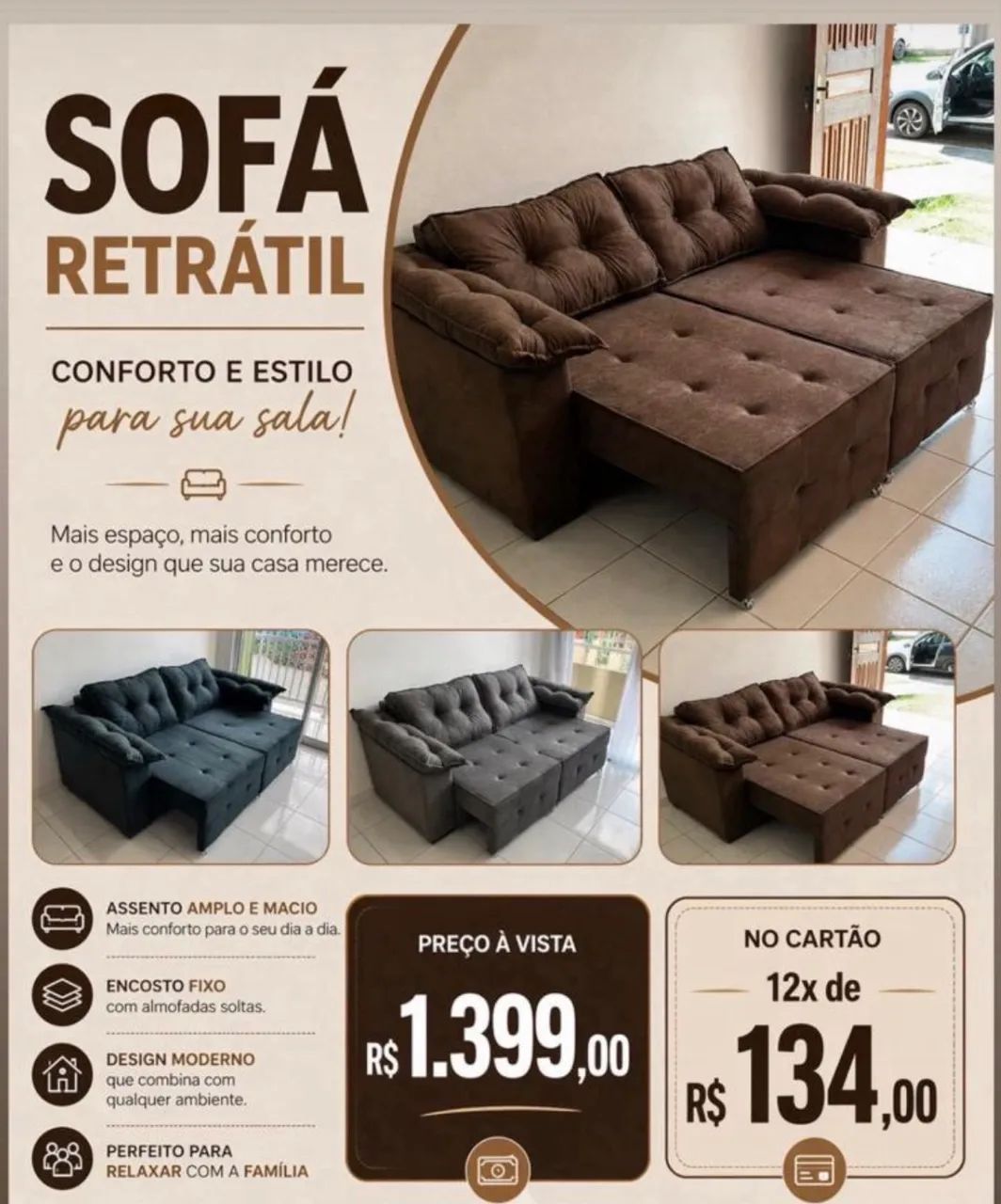 sofá retrátil 2m - Foto 2
