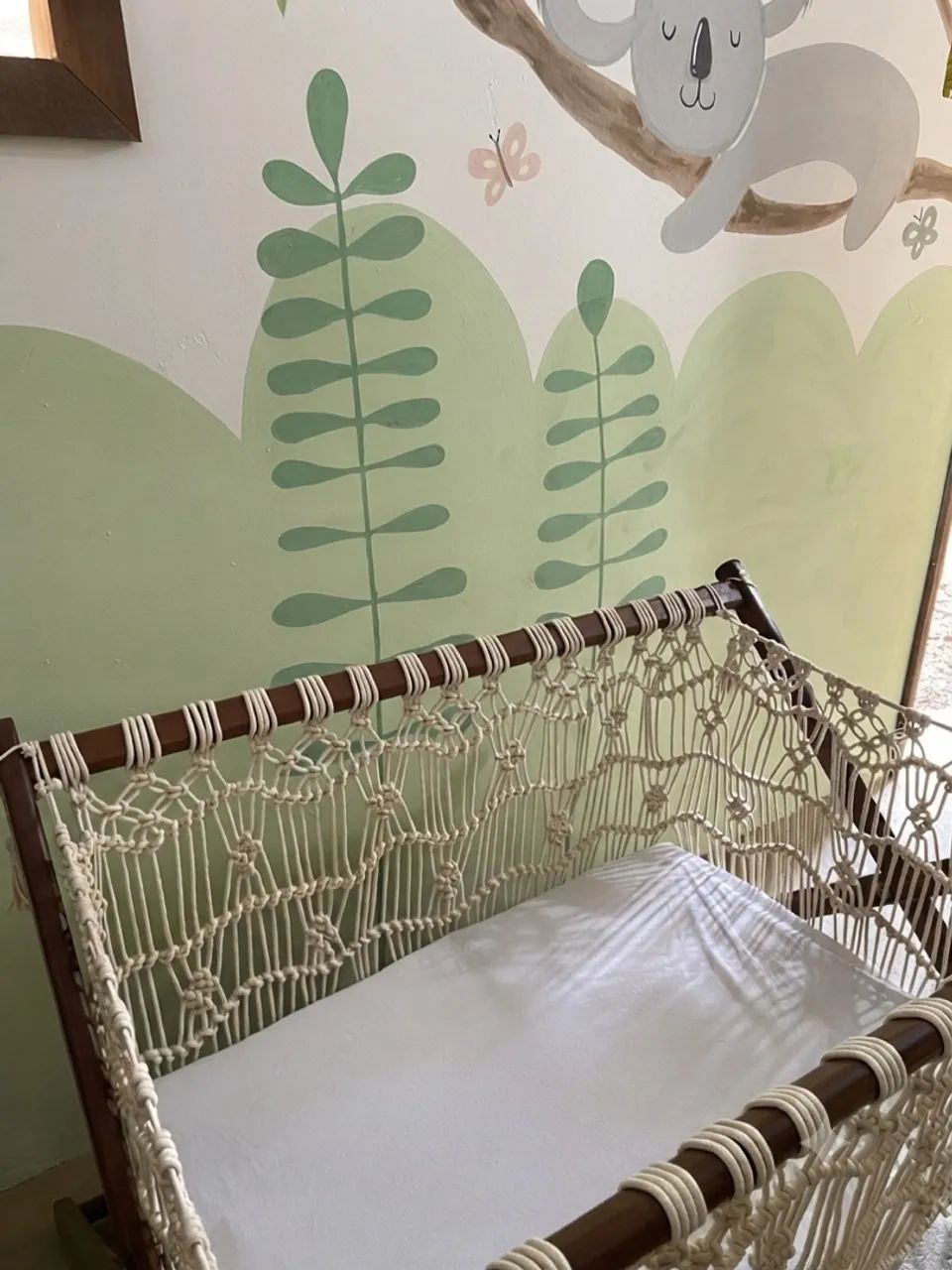Berço Moisés Madeira Massaranduba feito em Macrame   - Foto 2