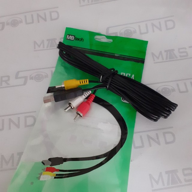 Cabo de áudio e vídeo. 1usb X 3rca. Com 1,5 metros.  Novo. - Foto 2