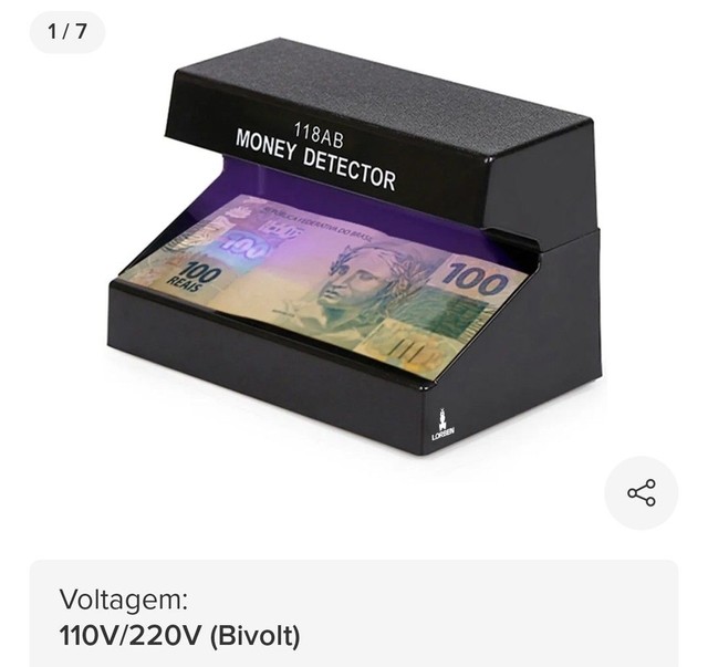 Detector Identificador Uv Teste Notas Cedulas Dinheiro Falso