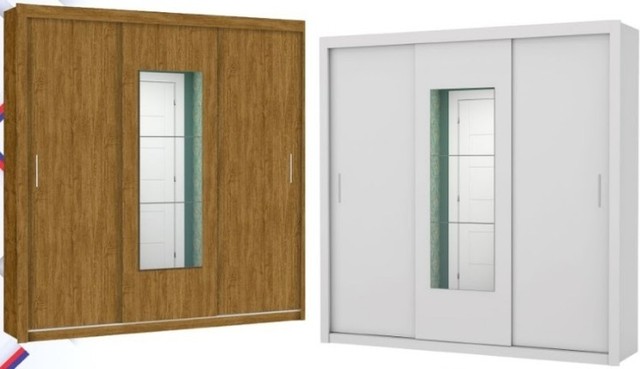 Quarto Roupeiro  Com Espelho  Larg.:1,85 cm  4 gavetas internas 