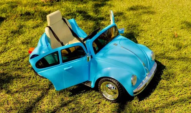 Carro Elétrico Infantil Fusca Beetle 12V Verde com Controle Remoto