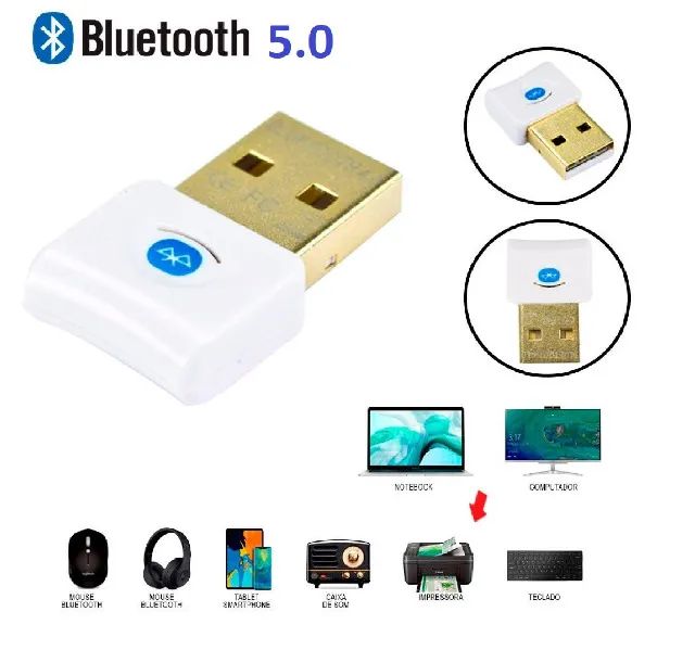 Adaptador Usb Bluetooth 5.0 CSR Dongle Para Pc Notebook - Foto 2