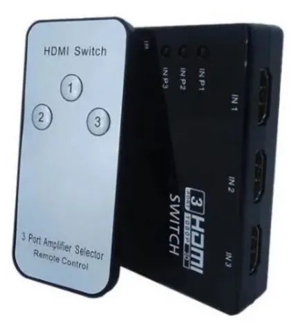 Switch chaveador Hdmi 3 Entradras e 1 Saída com Controle Remoto  