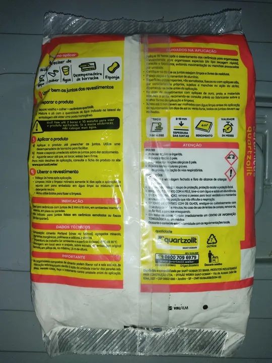 Rejunte para Cerâmica Quartzolit 1kg - Novo - Foto 4