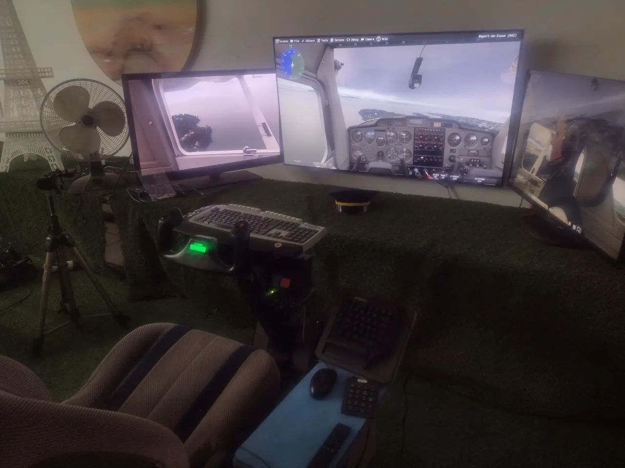 Simulação de voo em cokpit semi pro