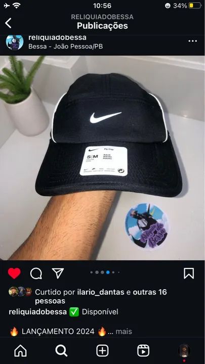 BONÉ NIKE AW84 DRI FIT PRETO ORIGINAL  - Foto 4